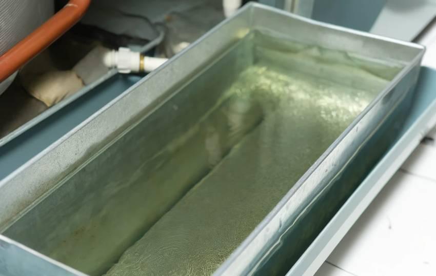 A full AC drain pan